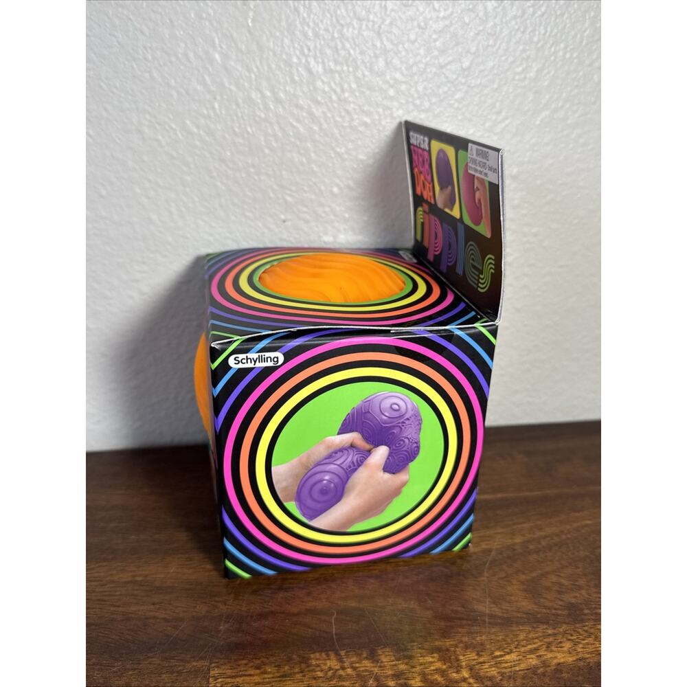 Orange Schylling Super Nee Doh Ripples Tear-Resistant Squeeze Ball - Picture 2 of 5